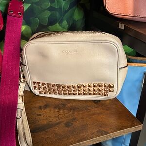 Coach Beige Studded Wristlet